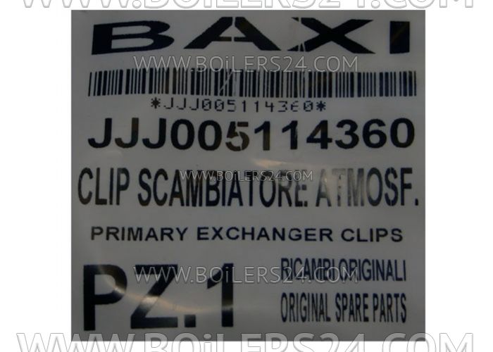 Baxi Heat exchanger clip, JJJ005114360