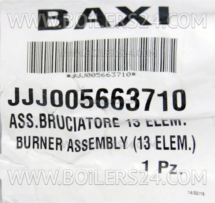 Baxi Burner assembly, JJJ005663710