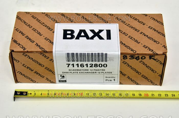 Baxi DHW heat exchanger for 12 plates, 711612800