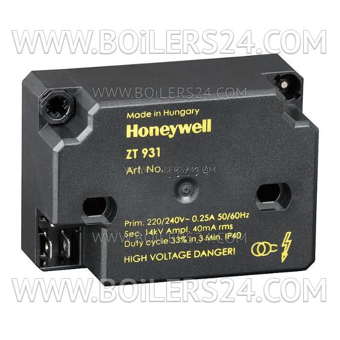 Honeywell Ignition transformer ZT 931-1x14 kV, d cable plug 4mm, 13134U