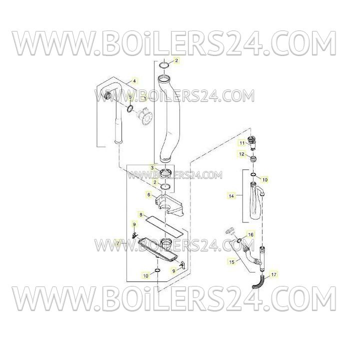 Buderus condensate drain pipe siphon, 07101410